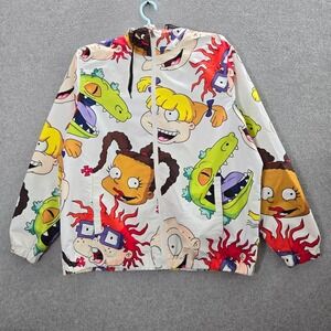 Members Only x Nickelodeon Men Jacket XL White Hooded Rugrats All Over Print